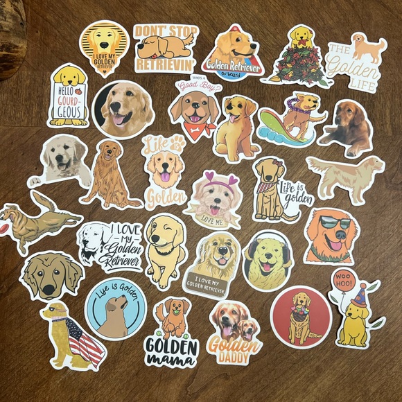 30 pc golden retriever sticker bundle NEW - Picture 3 of 6